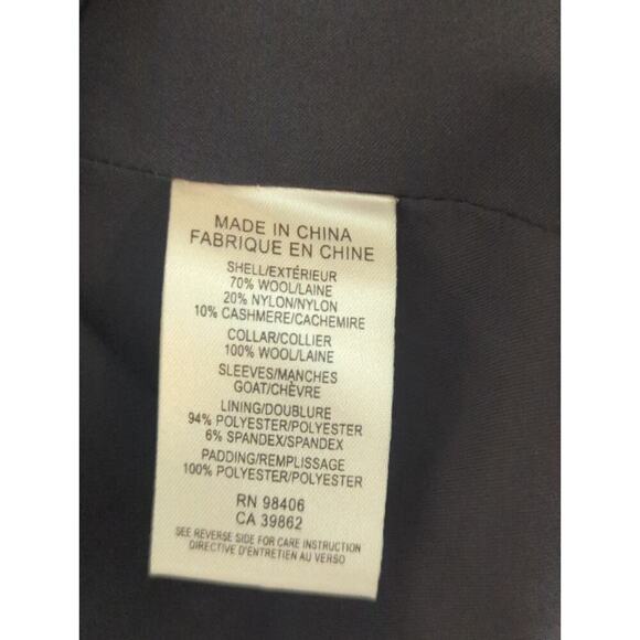 Theory Ponette Grey Wool Leather Jacket Outdoor Womens Size Medium - Picture 11 of 14